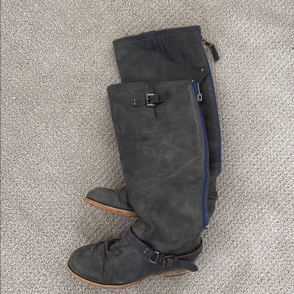 Steve Madden Black and Blue Combat Boots